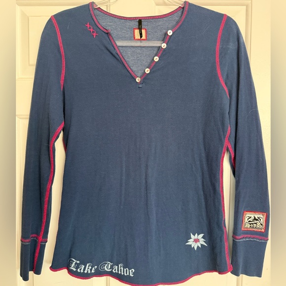 Alp N Rock Lake Tahoe Blue Long Sleeve Top - Picture 2 of 3